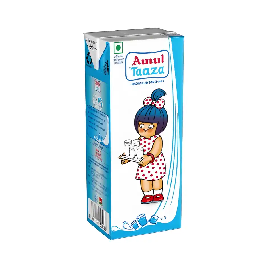 Amul Taaza Homogenised Toned Milk (Tetra Pack)